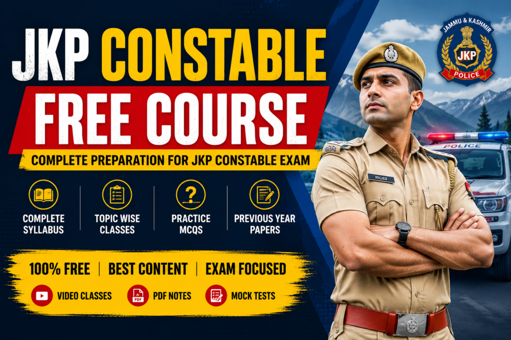 Jkp Constable Free Course 2026 PDF and Mocks